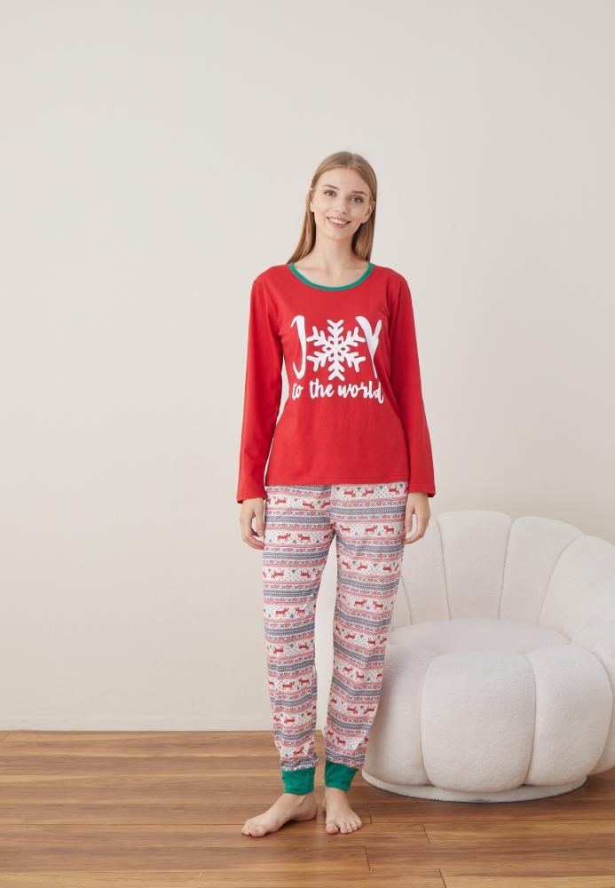 Pijama Dama Craciun ,maneca lunga ,pantaloni lungi,Engros